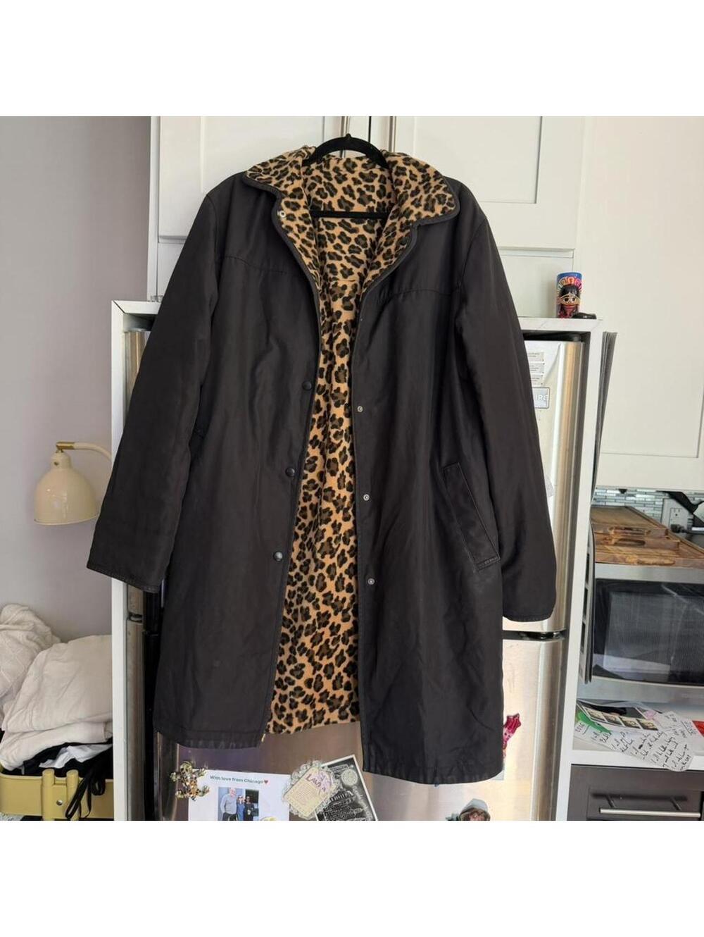 Vintage reversible cheetah coat and raincoat